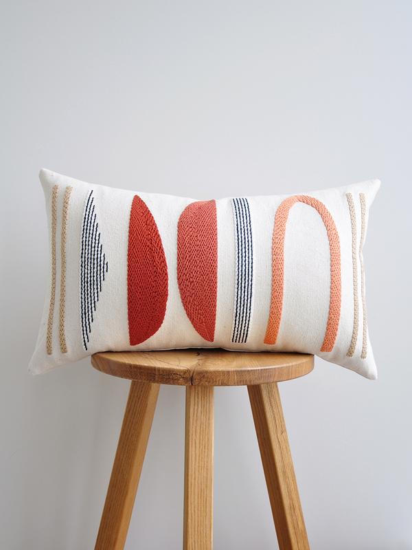 Punch needle technique pillow