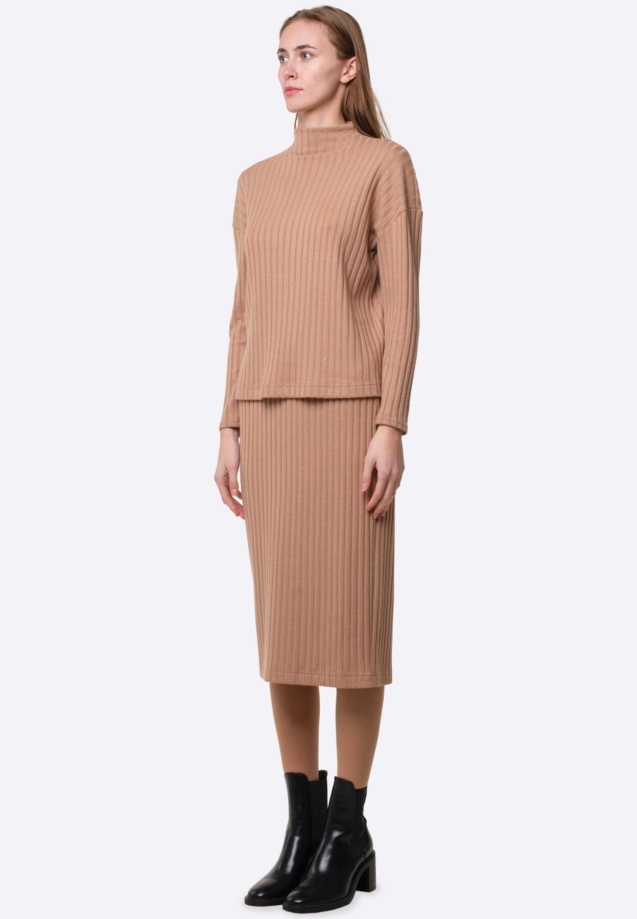 Beige knitted skirt 6255c