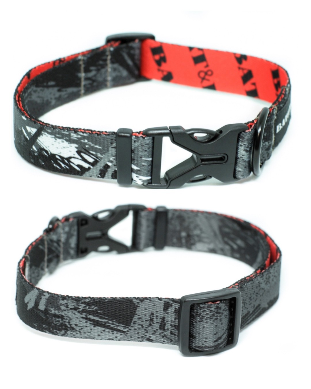 Dog collar nylon BAT&RO "Stone" L (50-60cm)