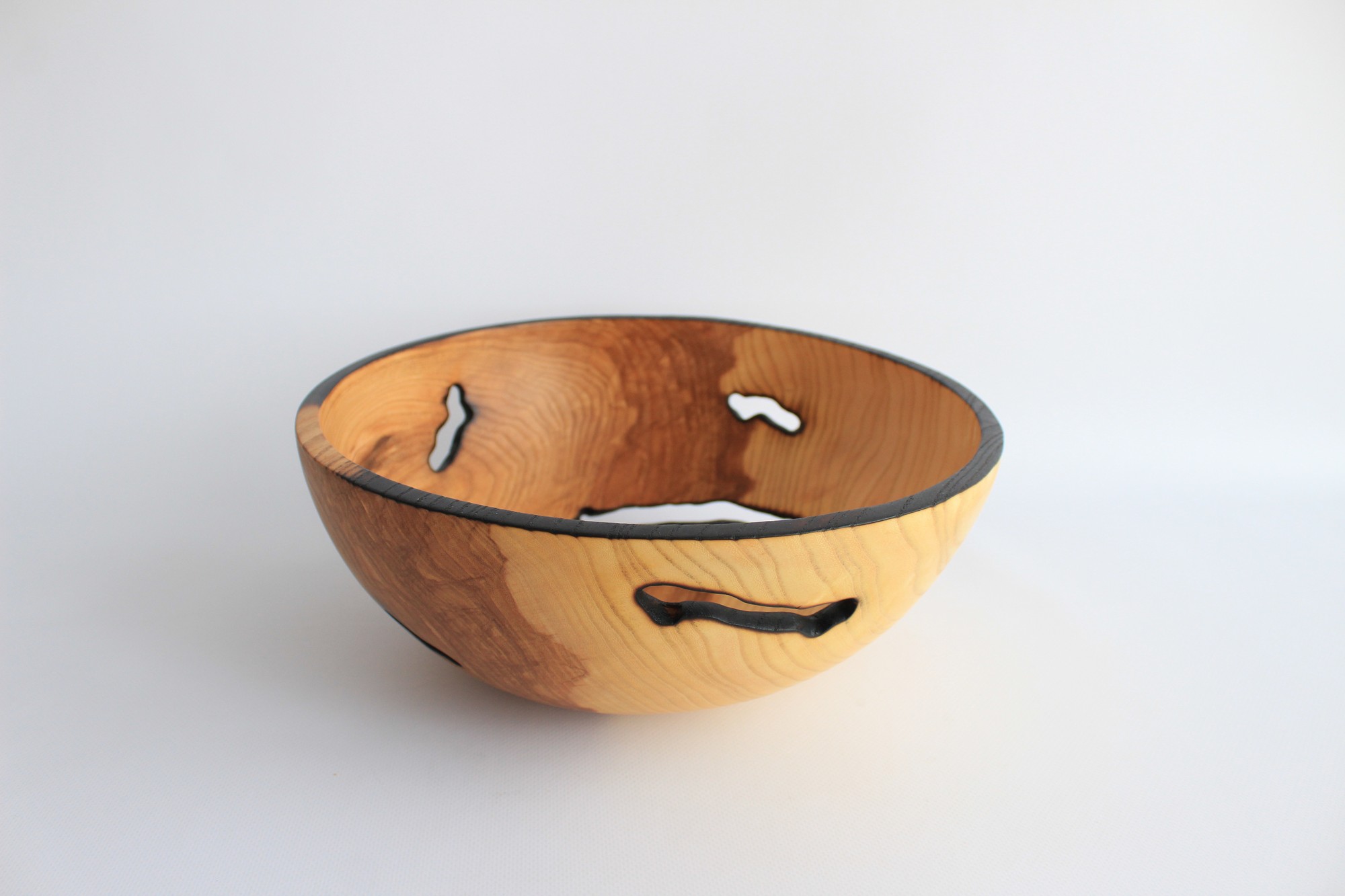 handmade dinnerware, rustic fruit wooden bowl