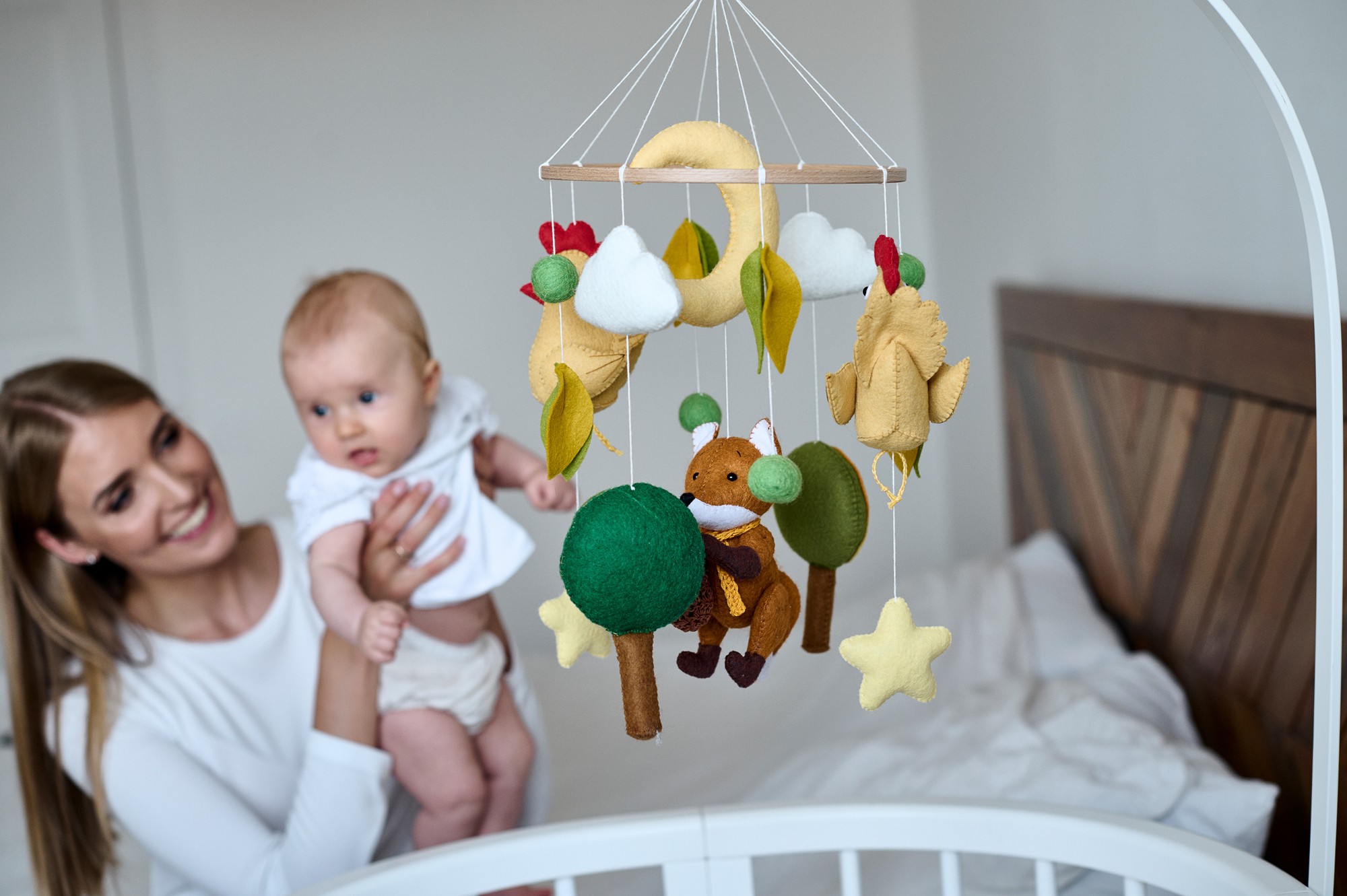 Musical baby mobile with bracket "Fox"