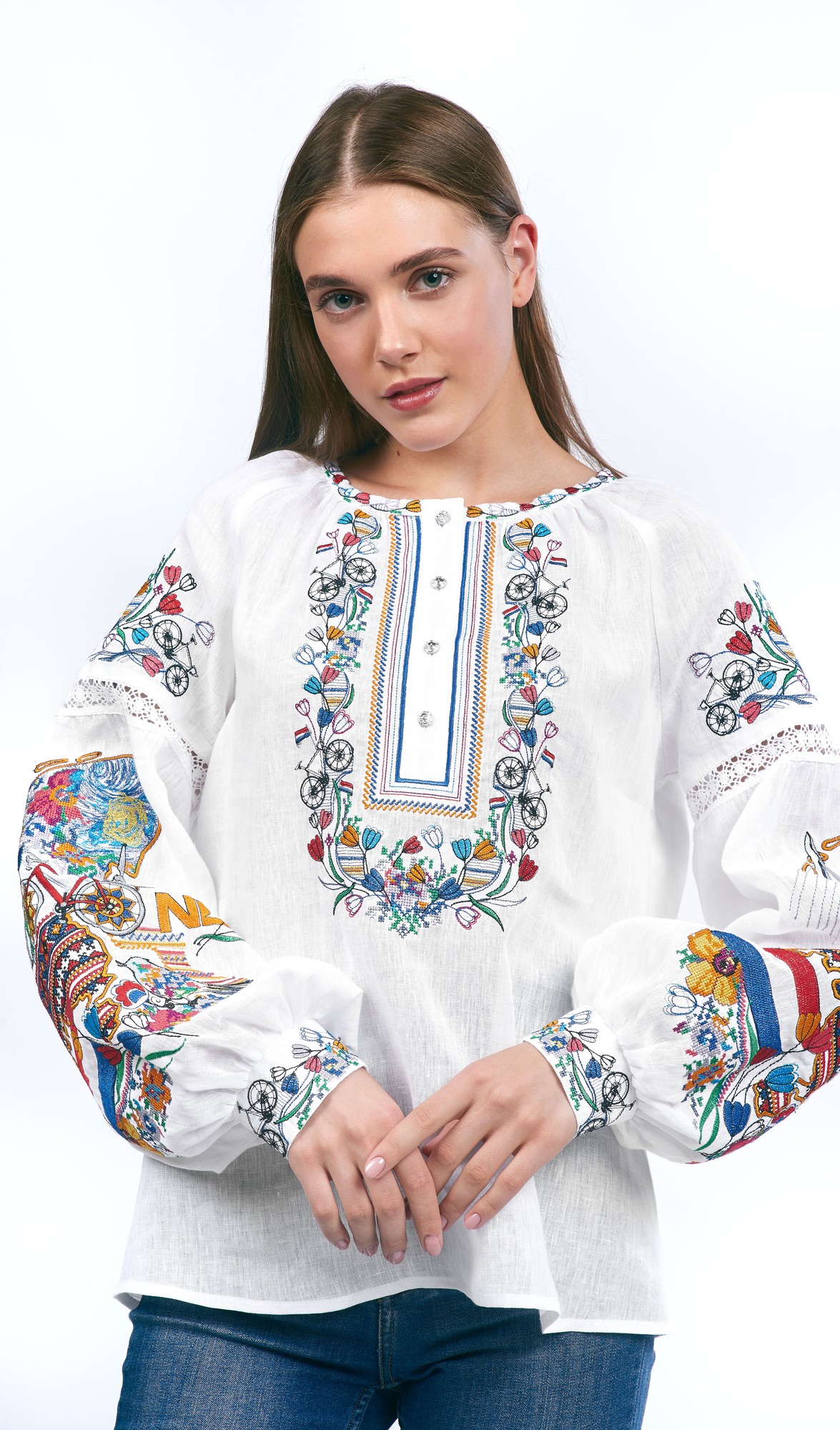 Woman's embroidered blouse white 190-20/09