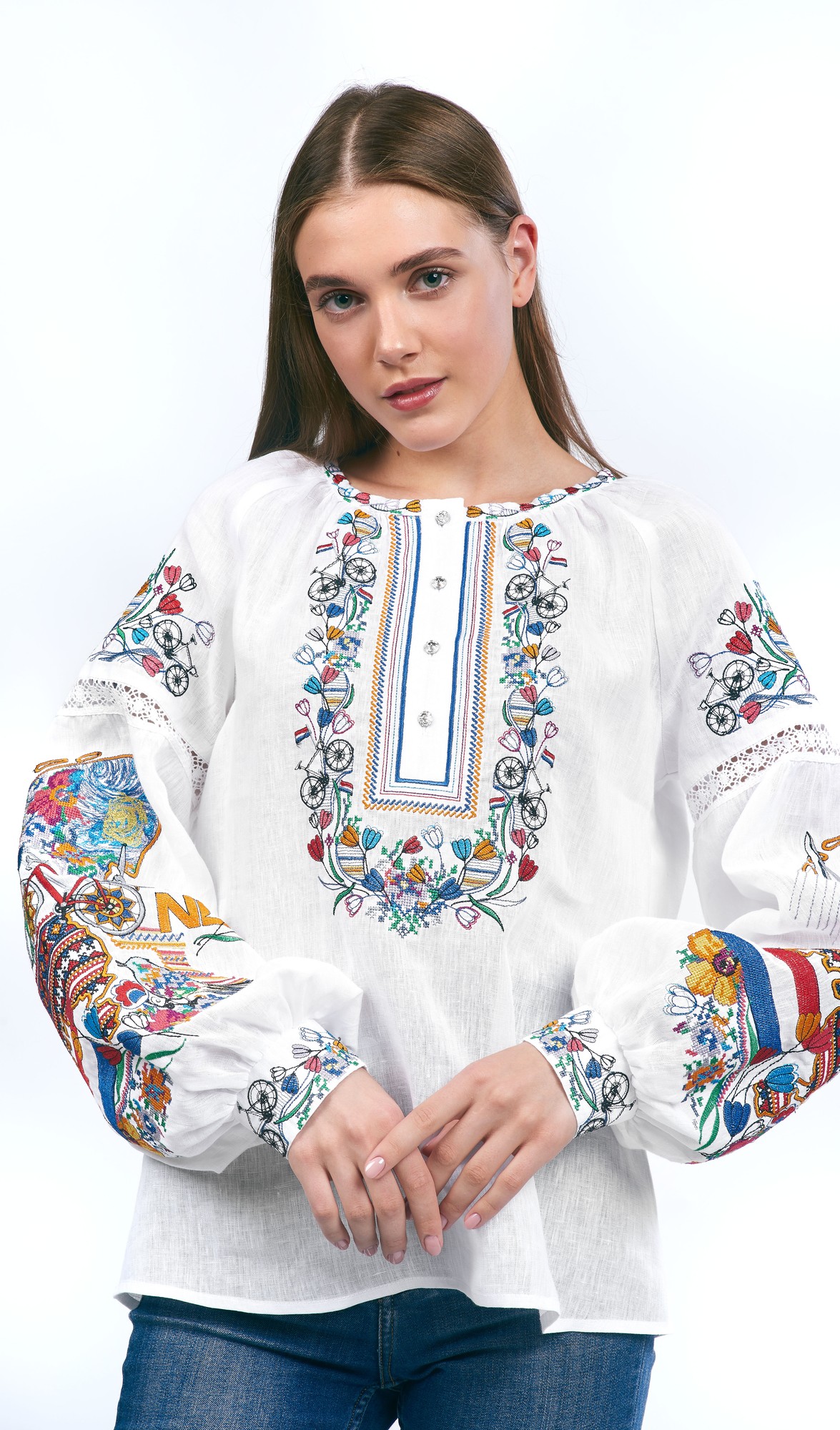 Woman's embroidered blouse white 190-20/09 - 17361 from Еdelvika with ...