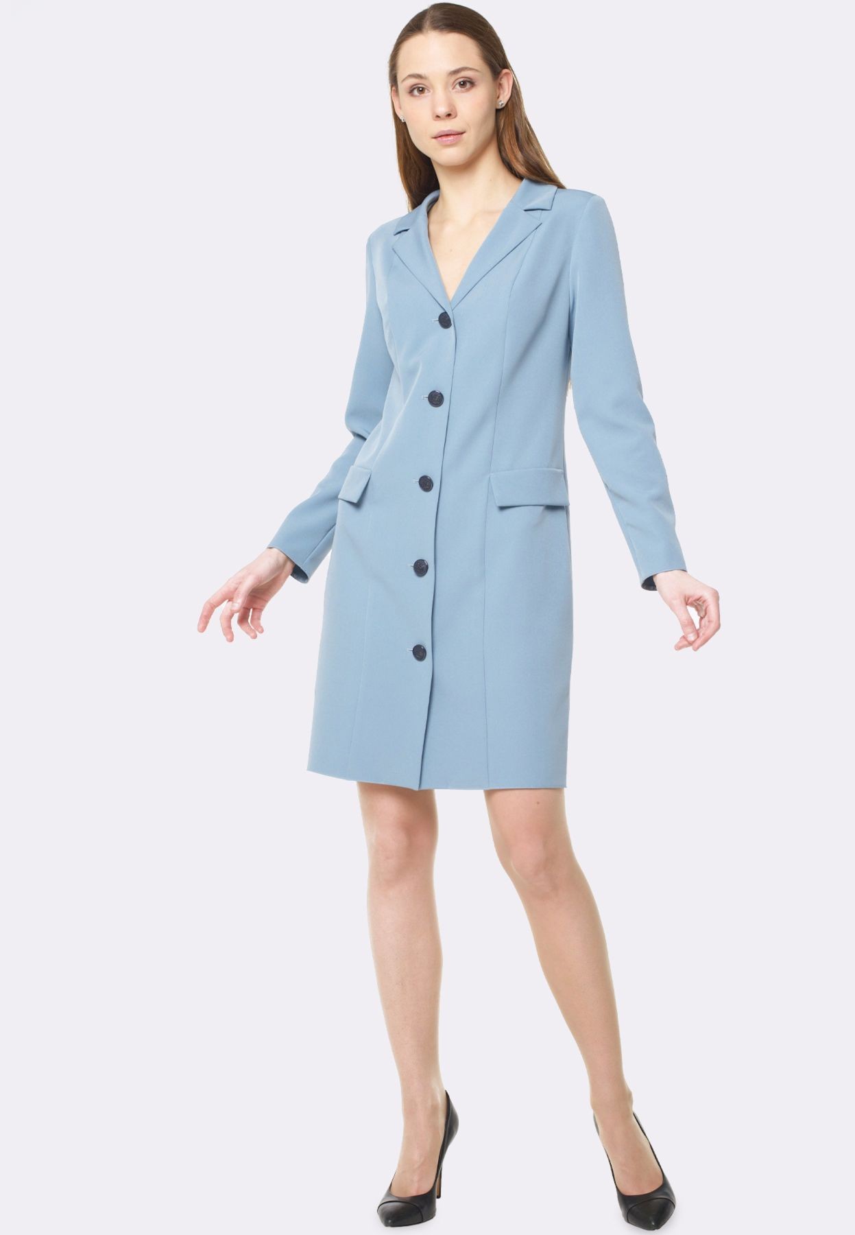 Dress-jacket of misty blue color 5636