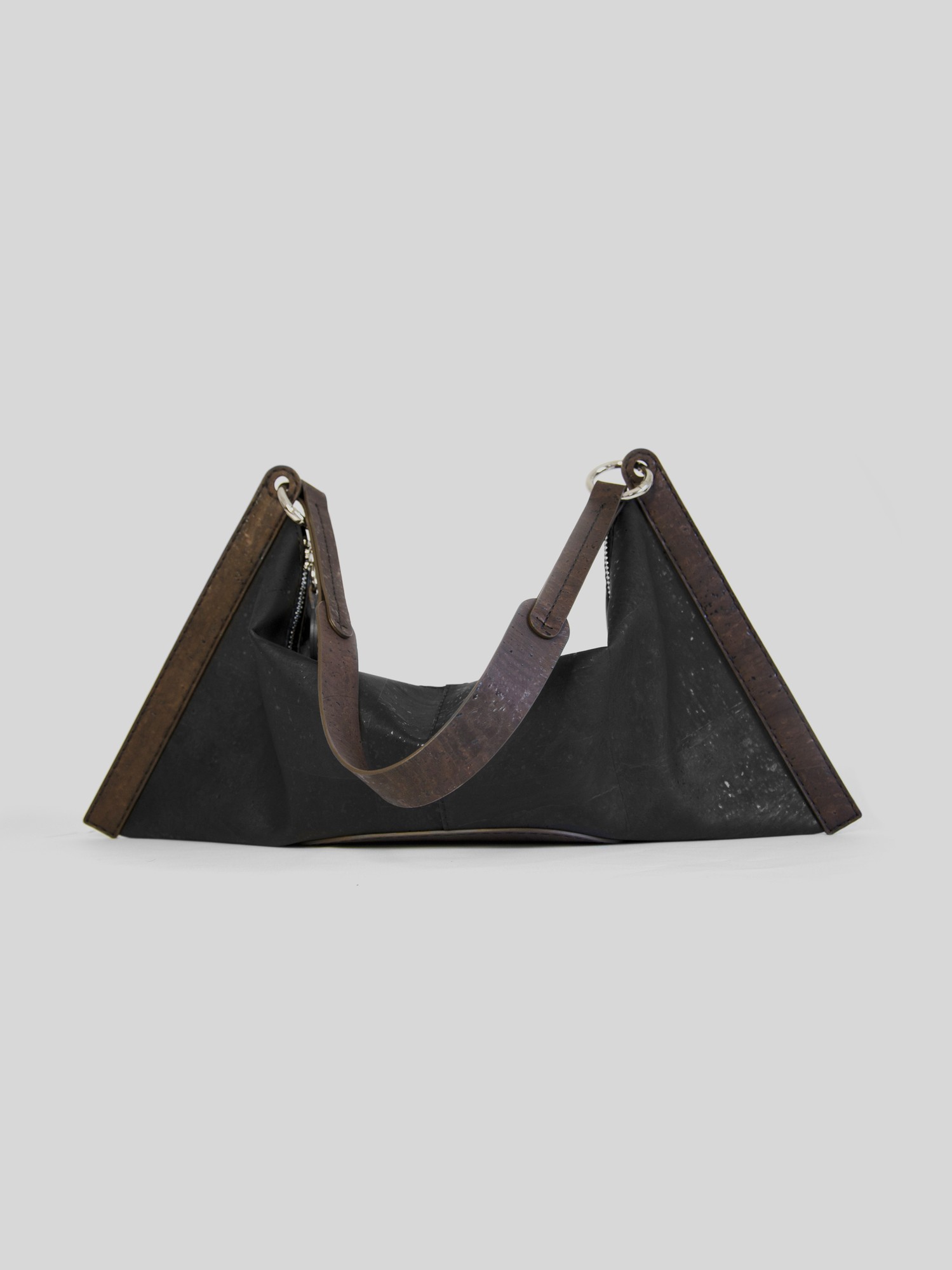 Natural cork handbag Ilsa in black and brown combination