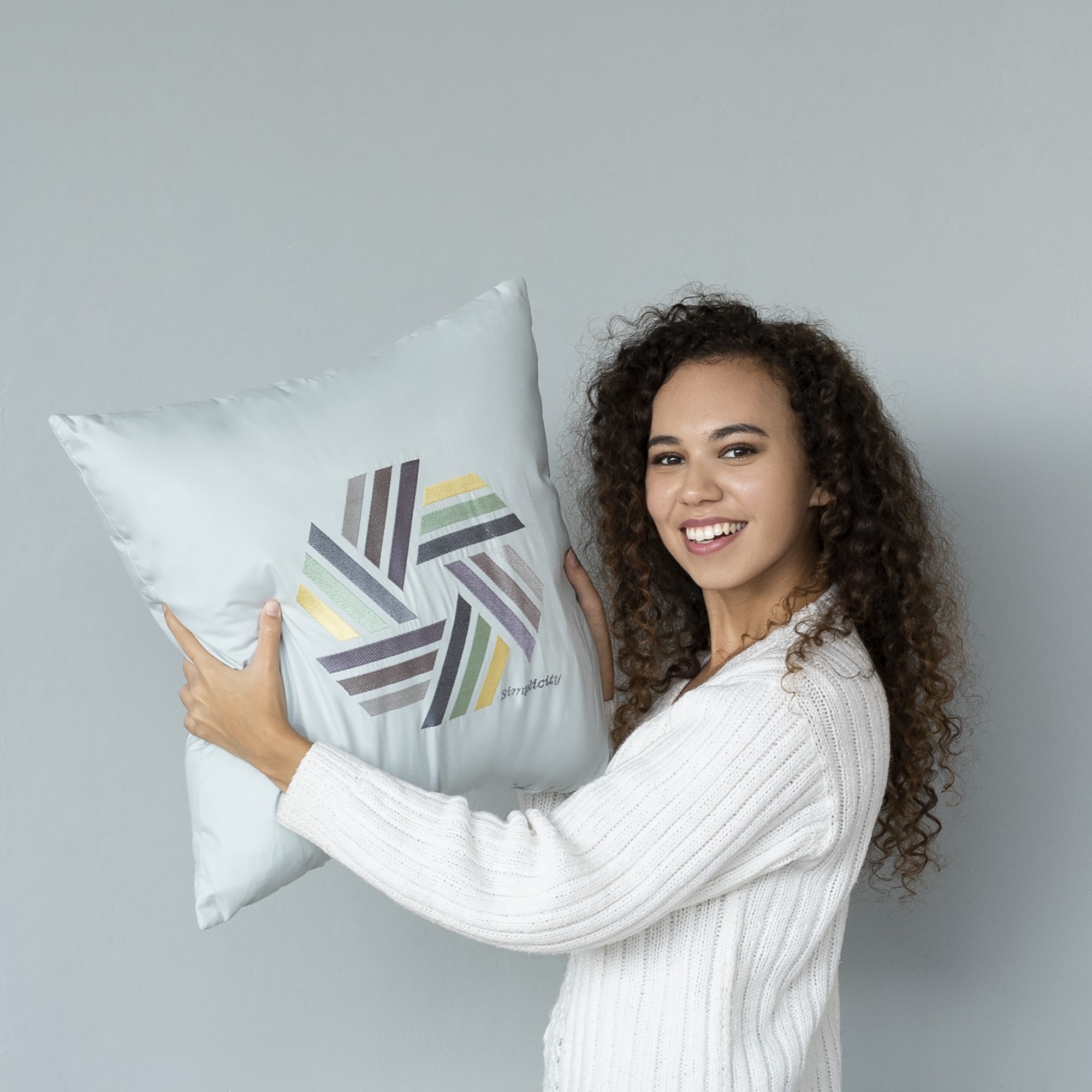 Deco Throw Pillow SIMPLICITY with Embroidery 50x50 cm