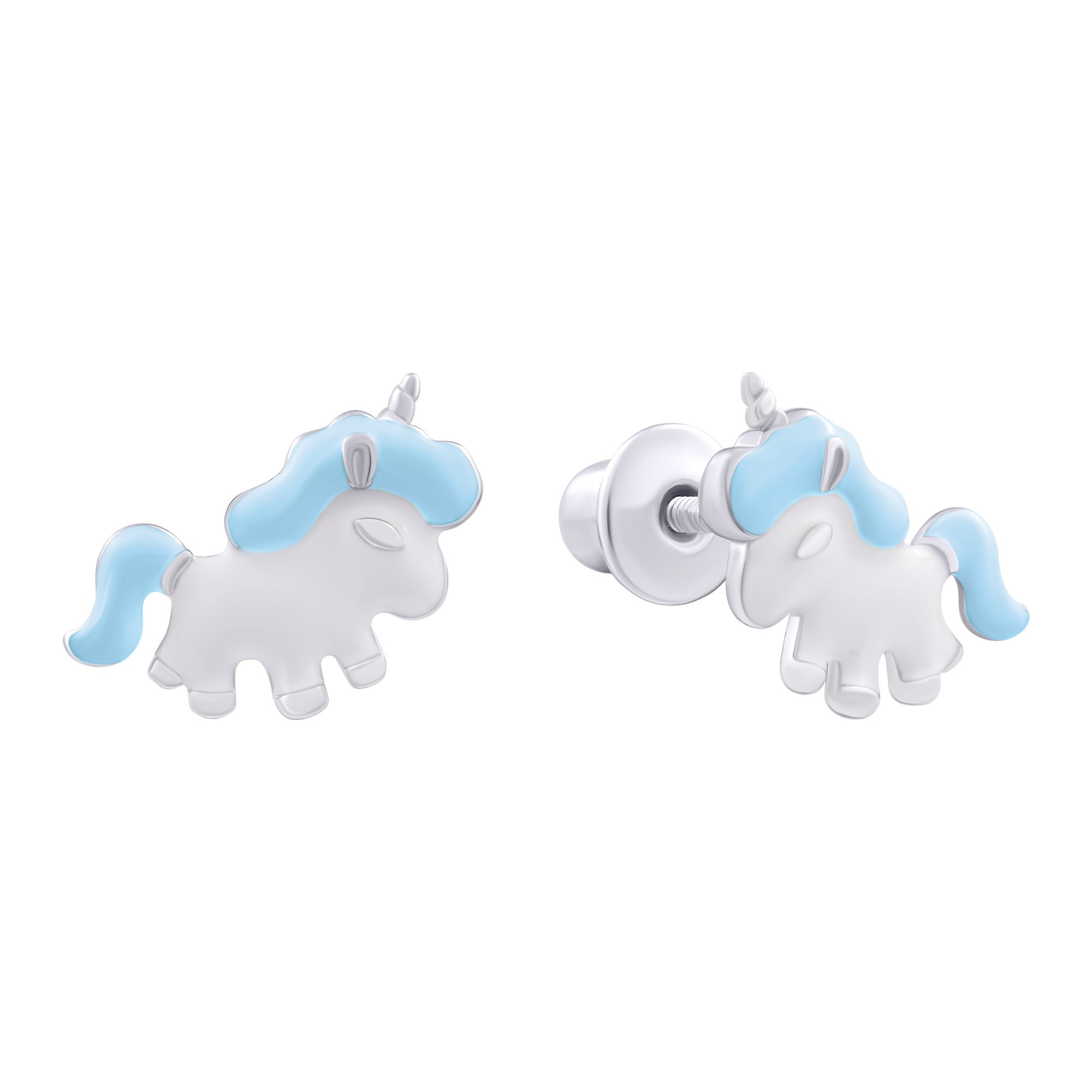 Earrings Blue Unicorn