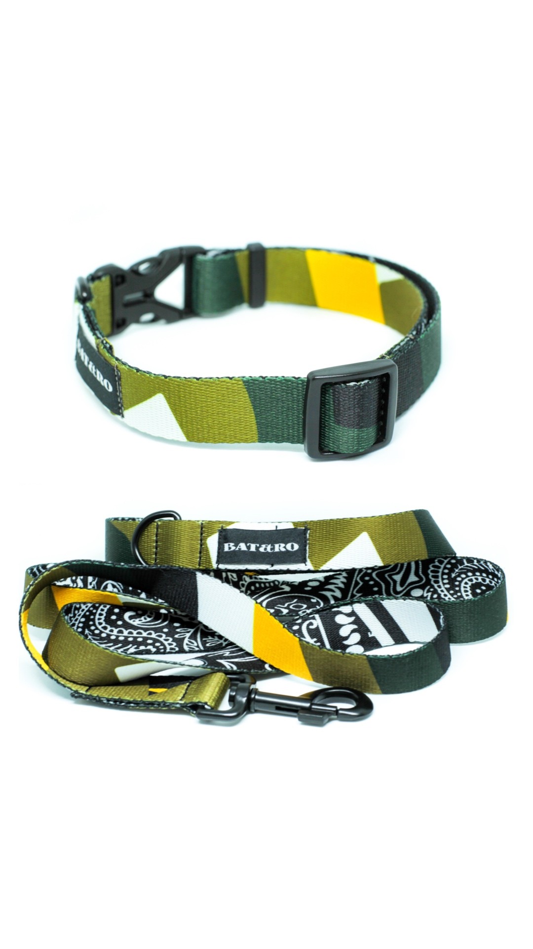 Dog collar and leash set Gangsta M+8ft (250cm)