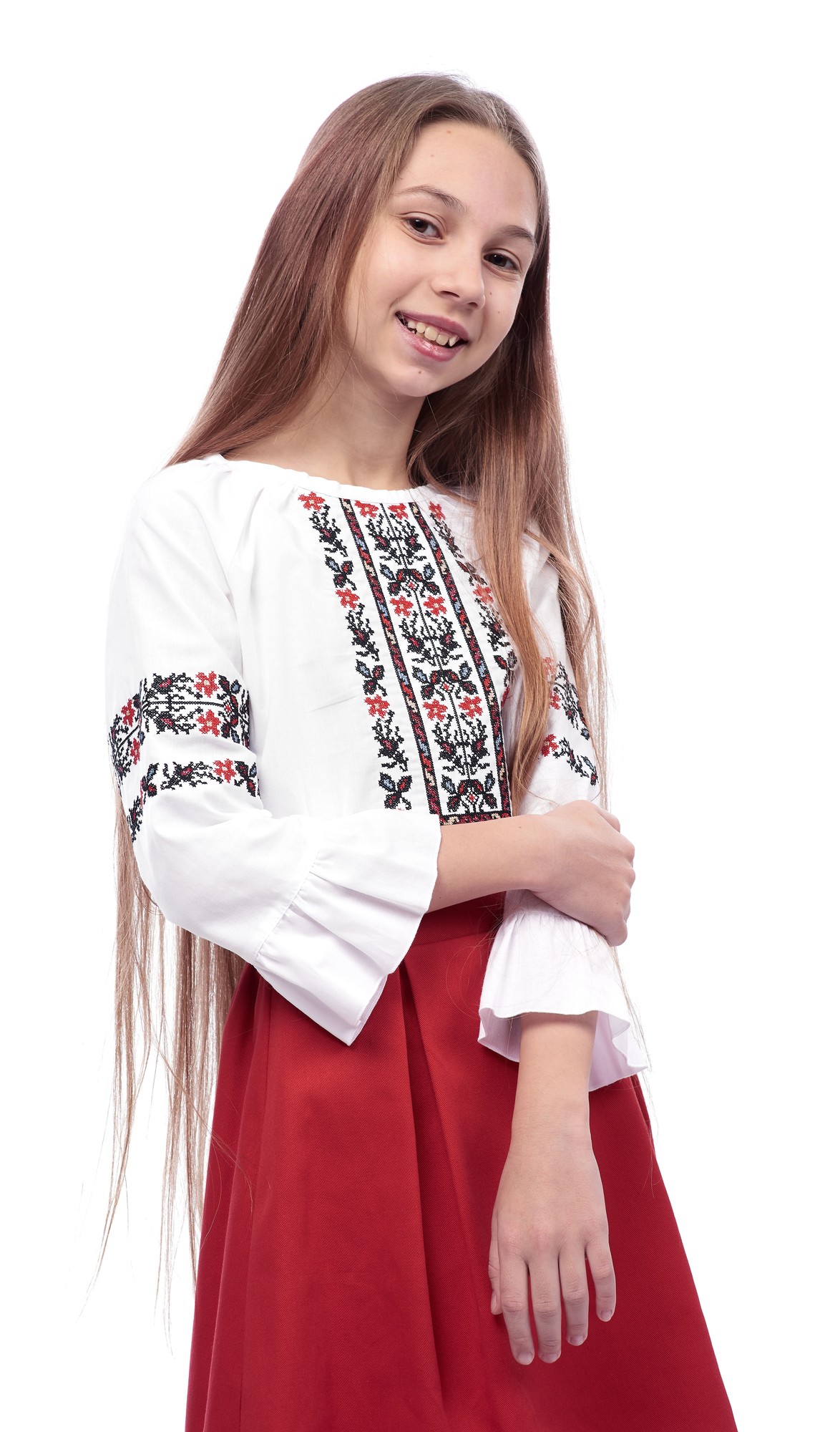 Embroidered blouse for girls 92-116cm 335-19/09