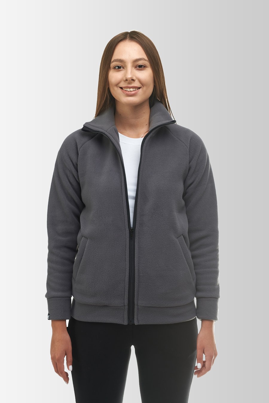 Women's fleece jacket Synevyr 260 grey