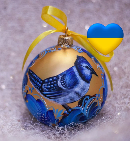 Blue Jay Christmas Ornament, Personalized Christmas Tree Bauble