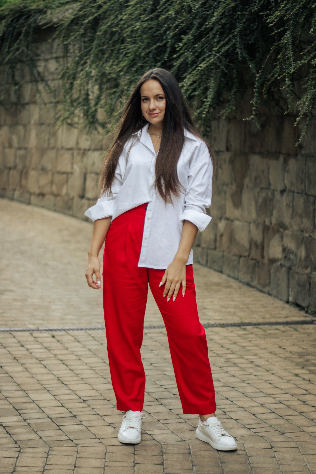 A set of a long shirt and classic pants