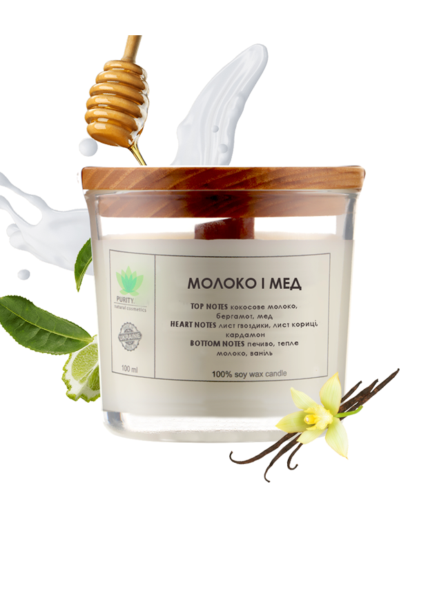Soy candle Milk and honey 100 ml